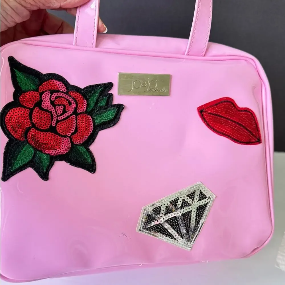 Pink Travel Organizer Case Embellished with Handles Women's Bag
